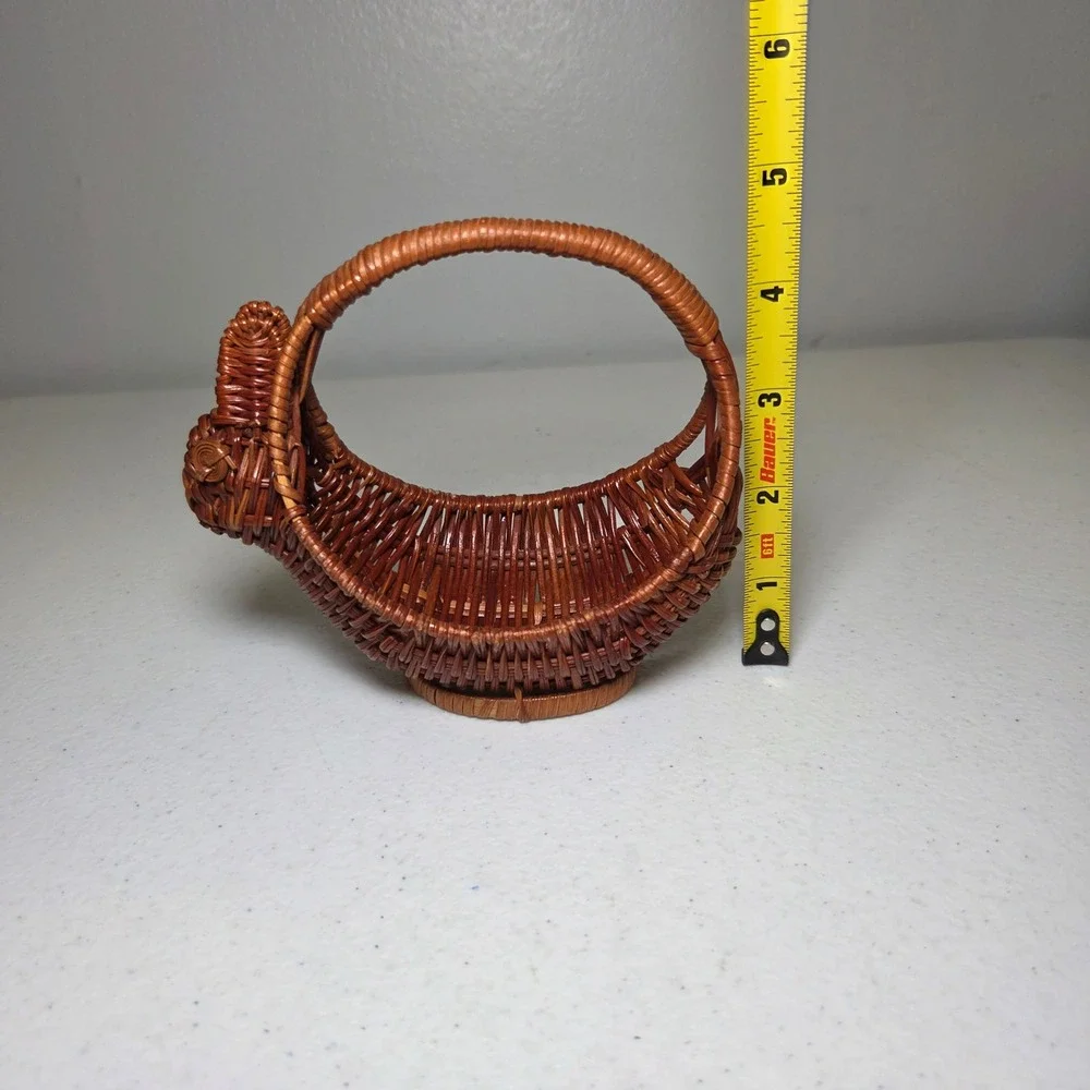 Small‎ Bunny Basket Trinket Rabbit Wicker Brown Easter Decor